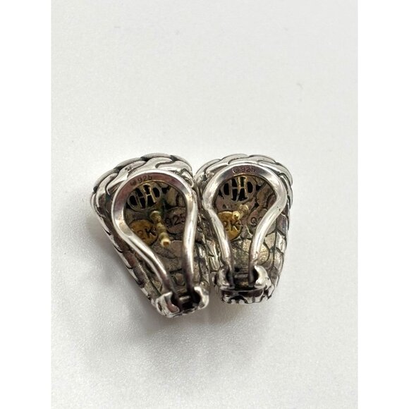 John Hardy 22K & Sterling Silver Braided Clip-On Earrings - Picture 4 of 9